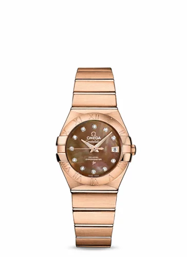 Omega Constellation Co-Axial 27 Brushed Red Gold / Brown MOP 123.50.27.20.57.001 (12350272057001)